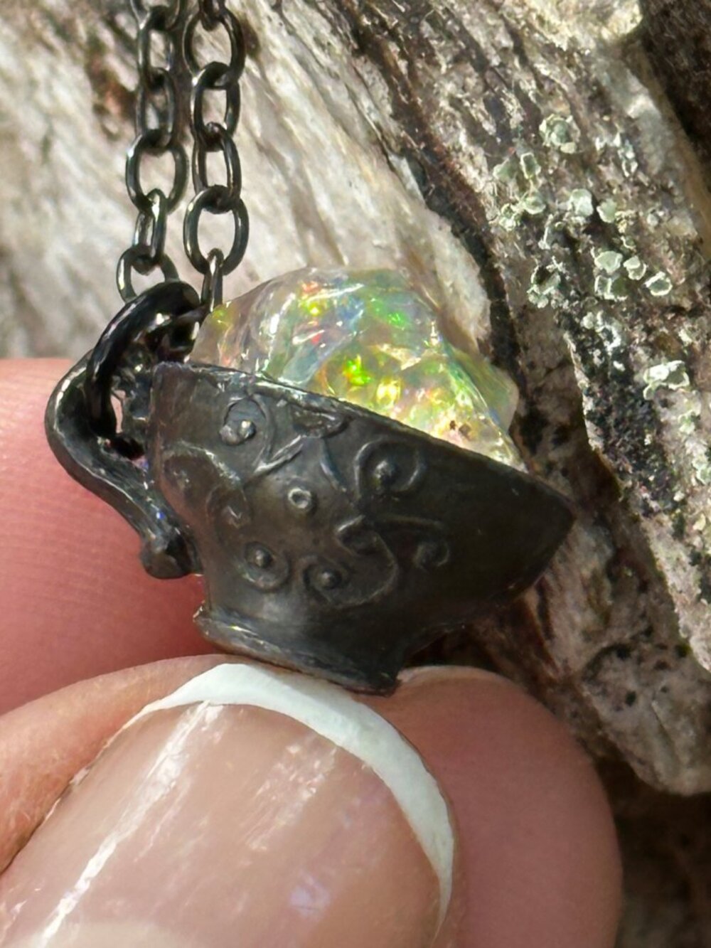 Antique Opal Necklace *Cup of Magic* - Picture 6 of 15